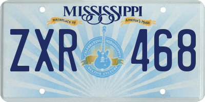 MS license plate ZXR468