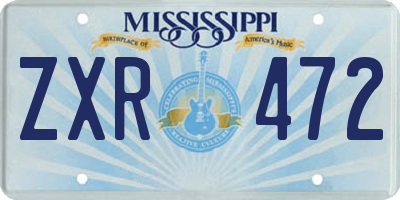 MS license plate ZXR472