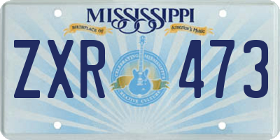 MS license plate ZXR473