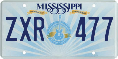 MS license plate ZXR477