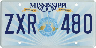 MS license plate ZXR480