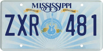 MS license plate ZXR481