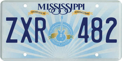 MS license plate ZXR482