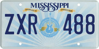 MS license plate ZXR488