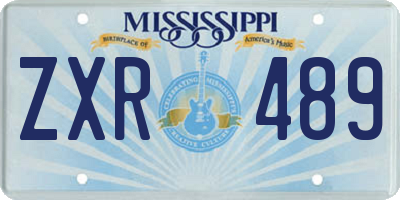 MS license plate ZXR489