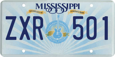 MS license plate ZXR501