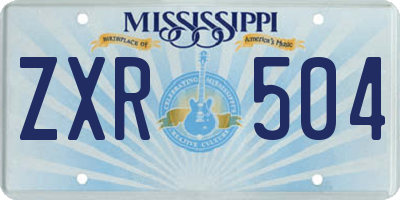 MS license plate ZXR504