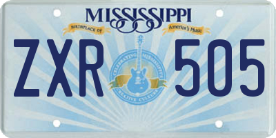 MS license plate ZXR505