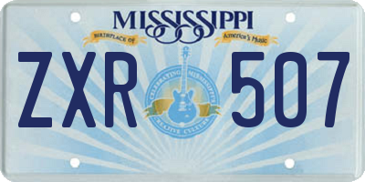 MS license plate ZXR507