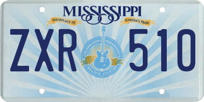 MS license plate ZXR510