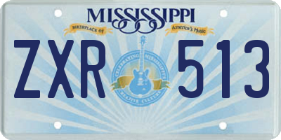 MS license plate ZXR513