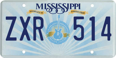 MS license plate ZXR514