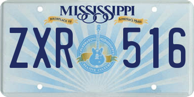 MS license plate ZXR516