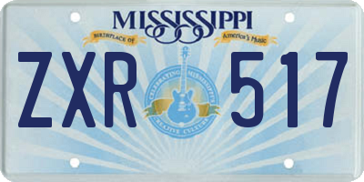 MS license plate ZXR517