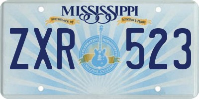 MS license plate ZXR523