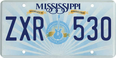 MS license plate ZXR530