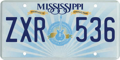 MS license plate ZXR536