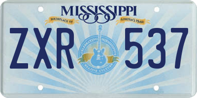 MS license plate ZXR537
