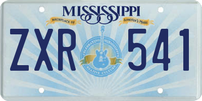 MS license plate ZXR541