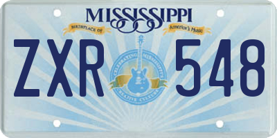 MS license plate ZXR548