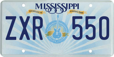 MS license plate ZXR550