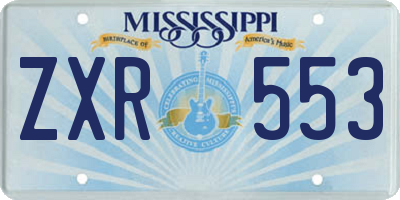 MS license plate ZXR553