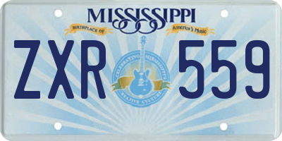 MS license plate ZXR559