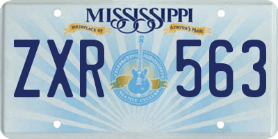 MS license plate ZXR563