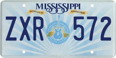 MS license plate ZXR572