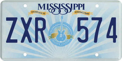 MS license plate ZXR574