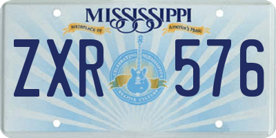 MS license plate ZXR576