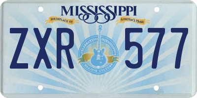 MS license plate ZXR577