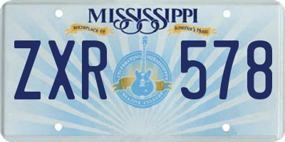 MS license plate ZXR578