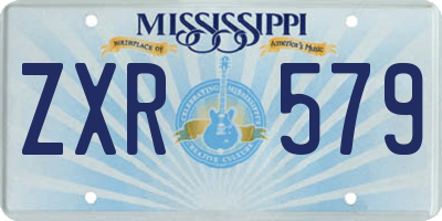 MS license plate ZXR579