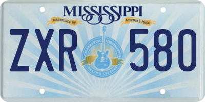 MS license plate ZXR580