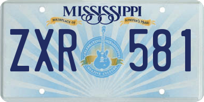 MS license plate ZXR581