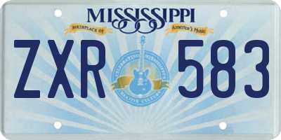MS license plate ZXR583