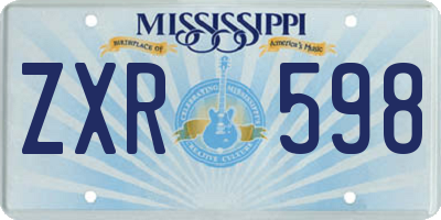 MS license plate ZXR598