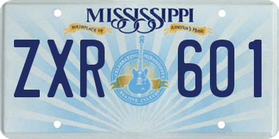 MS license plate ZXR601