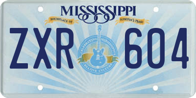 MS license plate ZXR604