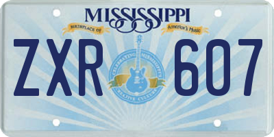 MS license plate ZXR607