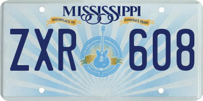 MS license plate ZXR608
