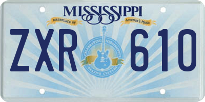 MS license plate ZXR610