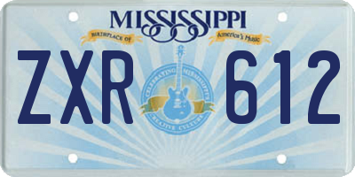 MS license plate ZXR612
