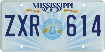 MS license plate ZXR614