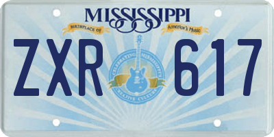 MS license plate ZXR617