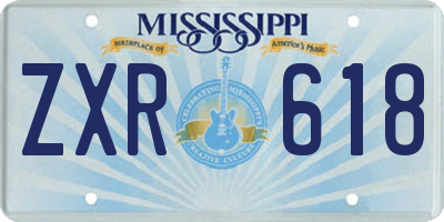 MS license plate ZXR618
