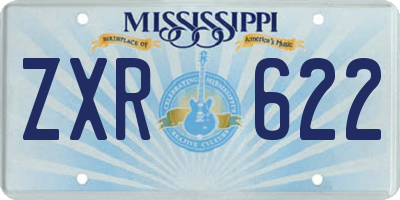 MS license plate ZXR622
