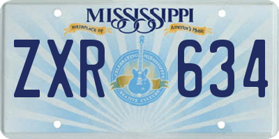MS license plate ZXR634
