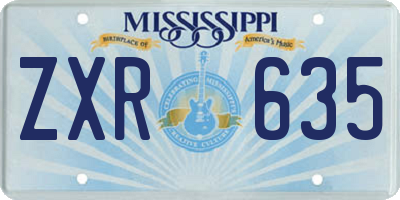MS license plate ZXR635